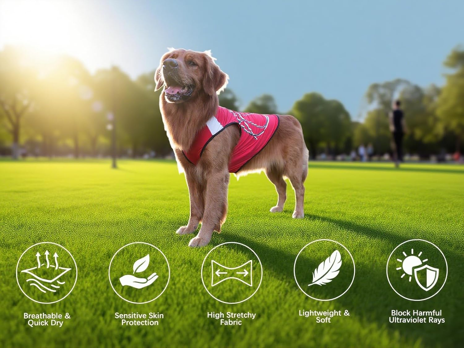 Red Basketball Cooling Vest for Dogs - High Elasticity Pet Coat - alternate view