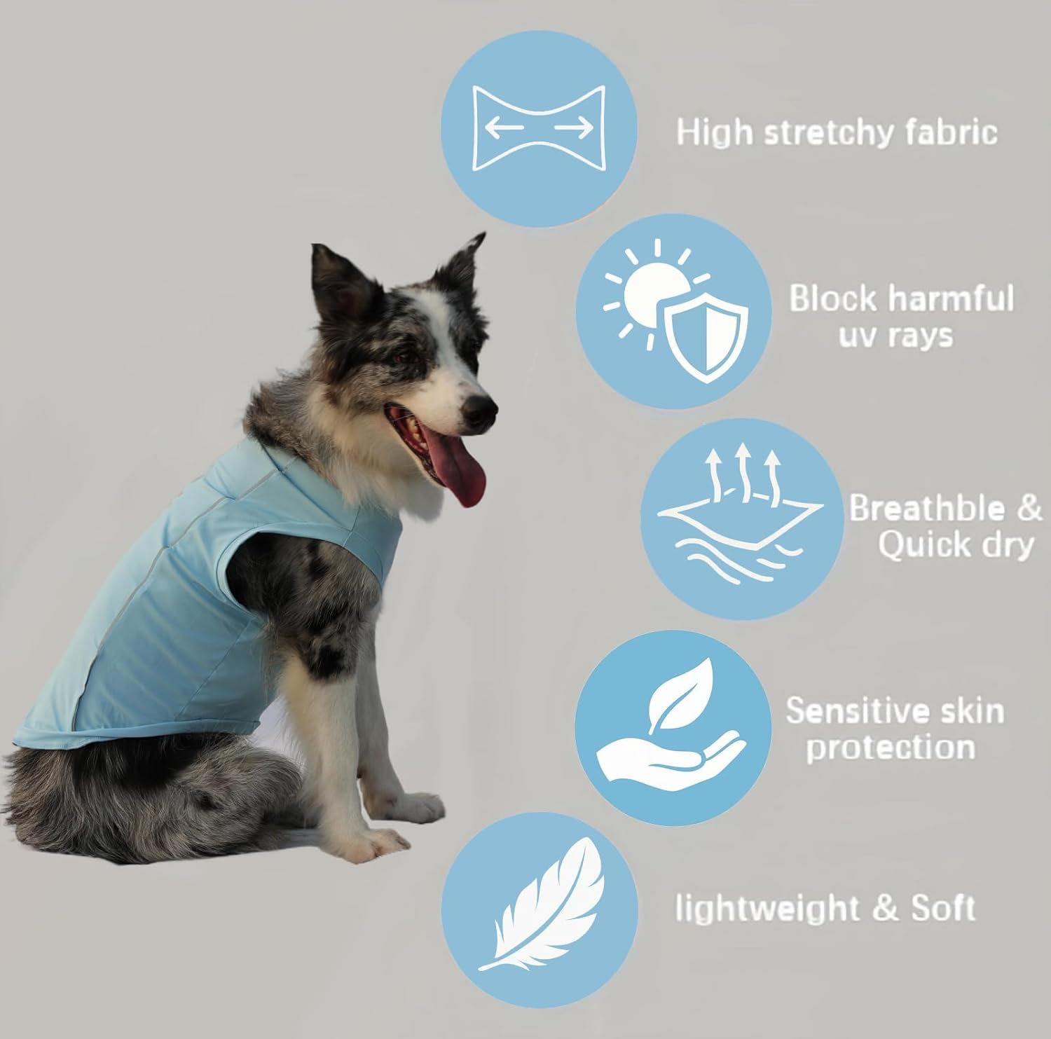 Blue Motion Cooling Vest for Dogs - Lightweight Breathable Dog Jacket - alternate view